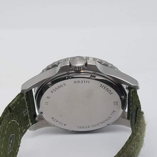 Fossil FS5863 41mm WR 330Ft Three Hand Date Olive RPET Watch 67g image number 2