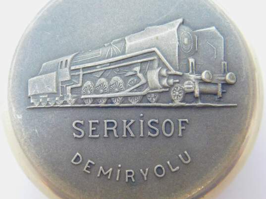 Vintage Serkisof Demiryolu USSR 18 Jewels Railway Case Pocket Watch 101.1g image number 2