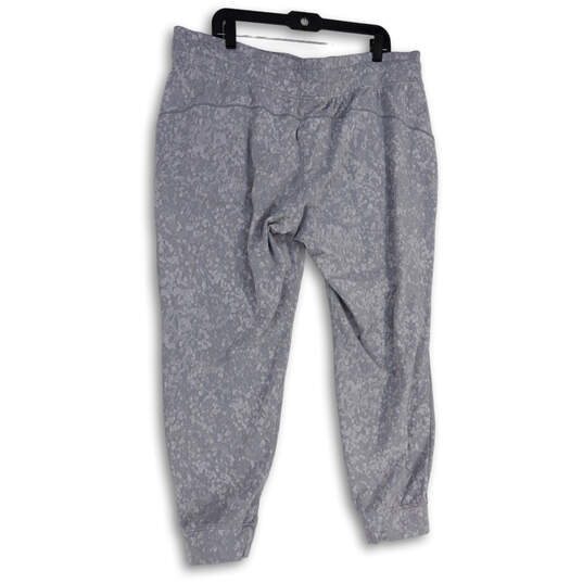 Womens Gray Stretch Slash Pockets Elastic Waist Jogger Pants Size 18 image number 4
