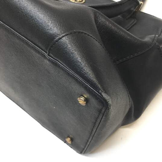 Buy the Tory Burch Robinson Satchel Black Leather Tote Handle Bag |  GoodwillFinds