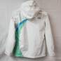 The North Face HyVent White/Blue/Green Hooded Girl's Youth Jacket XL image number 2
