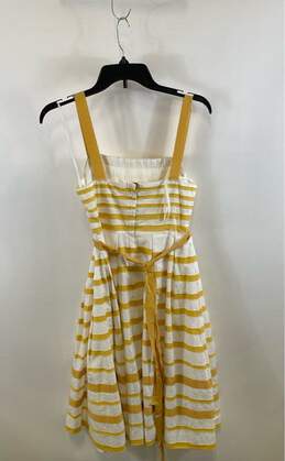 NWT Moulinette Soeurs Womens White Yellow Striped Summer A-Line Midi Dress Sz 4 alternative image