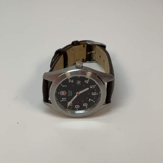 Designer Swiss Army Silver-Tone Victorinox Round Dial Analog Wristwatch image number 2