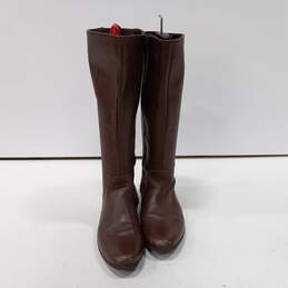 DKF Brown Side Zip Riding Style Boots Size 7