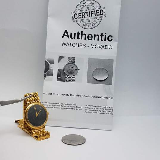 Movado 87-E4-9887 33mm WR St. Steel Black Dial Wristwatch 50g image number 2