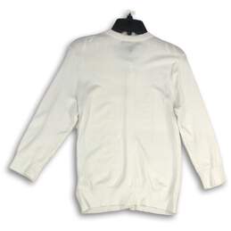 NWT Ellen Tracy Womens White Round Neck Button Front Cardigan Sweater Size M alternative image