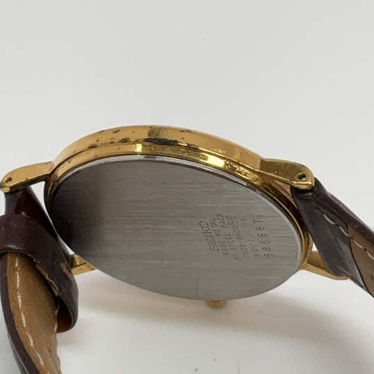 Designer Seiko Gold-Tone  Round Dial Adjustable Strap Analog Wristwatch image number 4