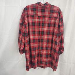 Max Studio Women's Red/Black Plaid  Button Up Long Sleeve Top Size L alternative image
