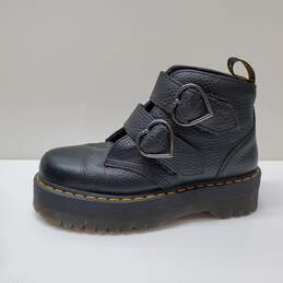 Dr. Martens Devon Heart Quad Black Platform Leather Women’s Boots Size 9 alternative image