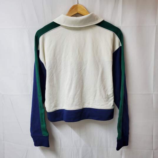 Prince Pickleball 1/4 Zip Cloud Color Block L/S Sweatshirt Blue Beige Crop Sz L image number 4