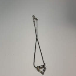 Designer Brighton Two-Tone Wheat Chain Heart Shape Twisted Pendant Necklace