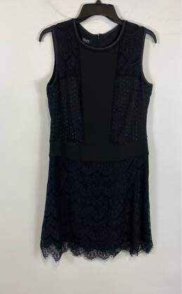 NWT Jones New York Womens Black Lace Round Neck Sleeveless Sheath Dress Size 8