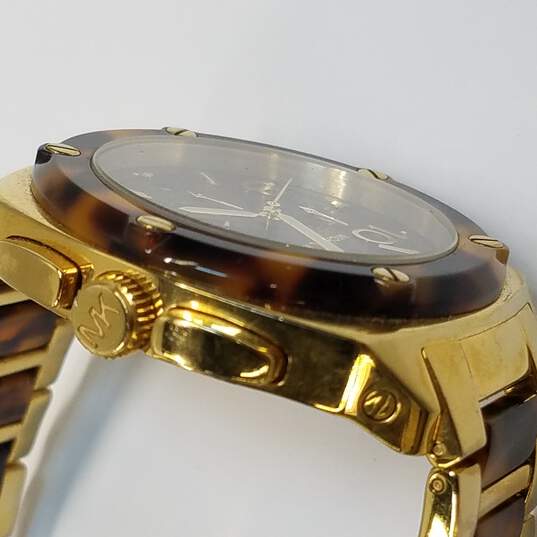 Michael Kors MK5593 Gold Tone & Tortoise Shell Resin Multi Dial Watch image number 4