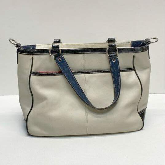 COACH F14887 Laura Beige Leather Tote Bag image number 2