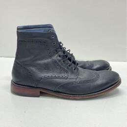 Ted Baker Sealls Black Leather Wingtip Lace Up Ankle Boots Men's Size 13 M