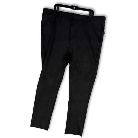 Buy the Womens Black Flat Front Pockets Stretch Skinny Leg Dress Pants Size  22W