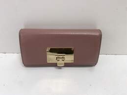 Michael Kors Pebble Leather Channing Carry All Wallet Pink