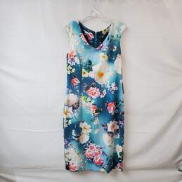 Maggy London Multicolor Floral Sleeveless Shift Dress WM Size 14 NWT