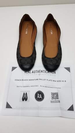 Authenticated Coach Black Signature Ballet Flats - WM 9.5