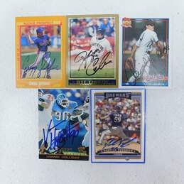 5 Autographed Sports Trading Cards