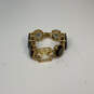 Designer Kate Spade Gold-Tone Black Clear Crystal Cut Stone Chain Bracelet image number 3