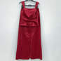 Womens Red Pleated Sleeveless Crop Top & Skirt Two-Piece Outfit Set Size 10 image number 1