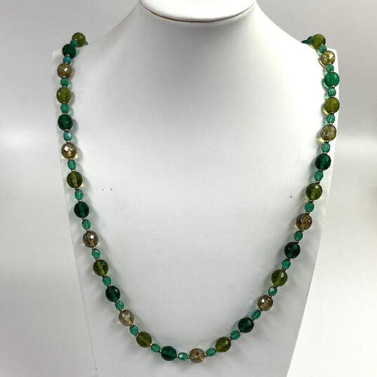 Designer Joan Rivers Green Lobster Clasp Fashionable Beaded Necklace image number 1