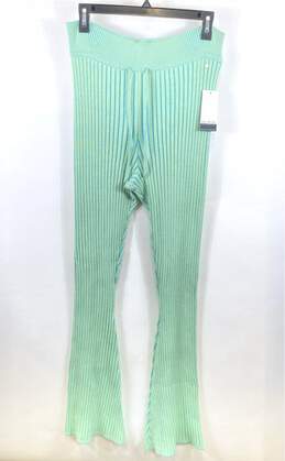 NWT Sofia Intimates Womens Green High Rise Ribbed Flared Pajama Pants Size XL