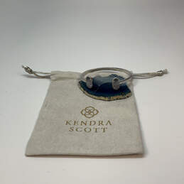 Designer Kendra Scott Silver-Tone Crystal Cut Cuff Bracelet w/Dust Bag alternative image