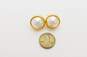 Tiffany & Co. 18K Yellow Gold Mabe Pearl Omega Pierced Earrings 12.7g image number 4