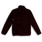 Womens Red Fleece Long Sleeve Mock Neck Snap-T Pullover Jacket Size Small image number 2