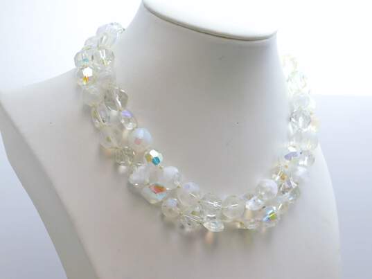 VNTG Mid Century Frosted & Aurora Borealis Beaded Jewelry image number 2