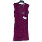 NWT Adrianna Papell Womens Purple Surplice Neck Sleeveless Bodycon Dress Size 8 image number 1