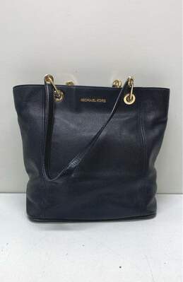 Michael Kors Black Pebbled Leather Pocket Tote Bag