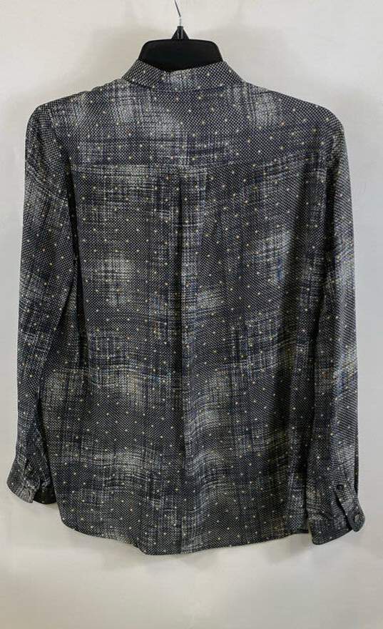 The Kooples Womens Black Silk Star Long Sleeve Collared Button-Up Shirt Size S image number 2