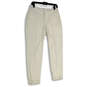 Womens White Flat Front Slash Pocket Straight Leg Cropped Pants Size 6 image number 1