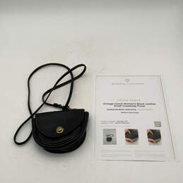 Vintage Coach Womens Black Leather Mini Belt Bag 9826 w/ COA