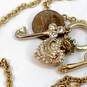 Designer Juicy Couture Gold-Tone Rhinestone Cable Chain Charm Necklace image number 4