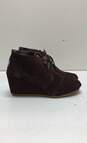 Toms Suede Wedge Booties Maroon 9 image number 1