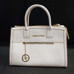 Adrienne Vittadini White Leather Handbag