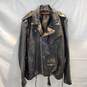 Unbranded Black Leather Zip Up Biker Jacket Size 3XL Tall image number 1