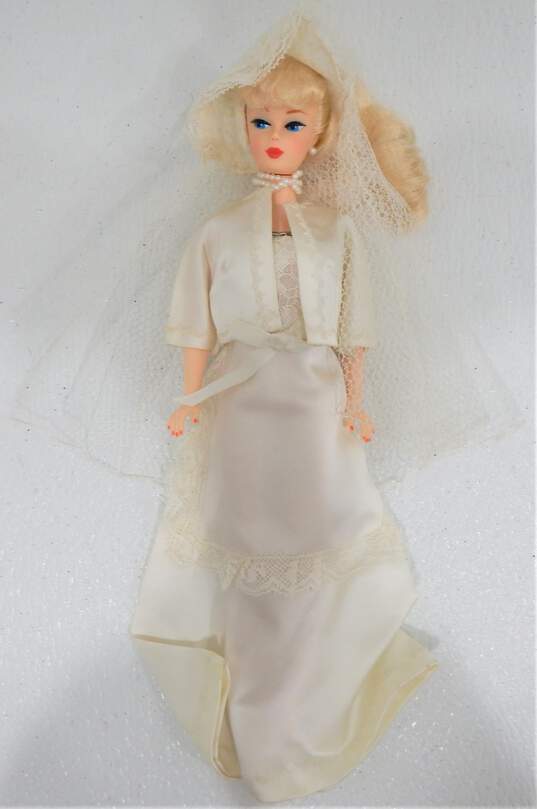 Buy the Vntg Mattel Barbie Anniversary Reproduction 1966 Ponytail Bride Doll