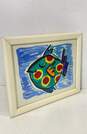 Tropical Spotted Fish Hand Painted over Screen Print by Sally Huss Signed Framed image number 2