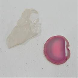 Assorted Stones Crystals Clear & Rose Quartz Agate Slice Amethyst alternative image