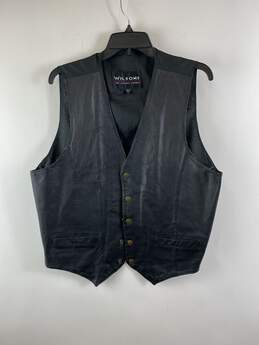 Wilson's Men Black Leather Vest L