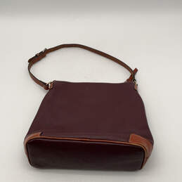 Womens Red Leather Adjustable Strap Inner Pockets Zipper Shoulder Bag alternative image