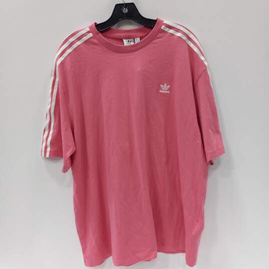 Adidas Women's Pink/White Rose Tone Oversized Tee Size L NWT image number 1