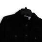 Womens Black Velvet Long Sleeve Collared Pockets Button Front Jacket Size S image number 3