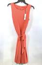 NWT T Tahari Womens Melon Sleeveless Round Neck Belted Shift Dress Size Small image number 1