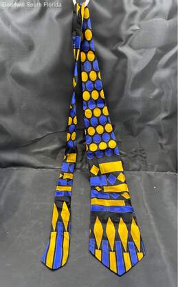 Giorgio Sistina Mens Blue Yellow Geometrical Tie